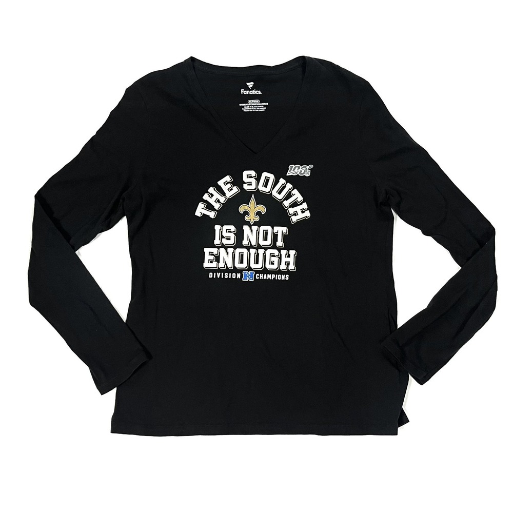 Fanatics New Orleans Saints Womens XL Division Champs Long Sleeve V-Neck T-Shirt